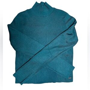 Calvin Klein green forest turtle neck Ribbed Sweater M